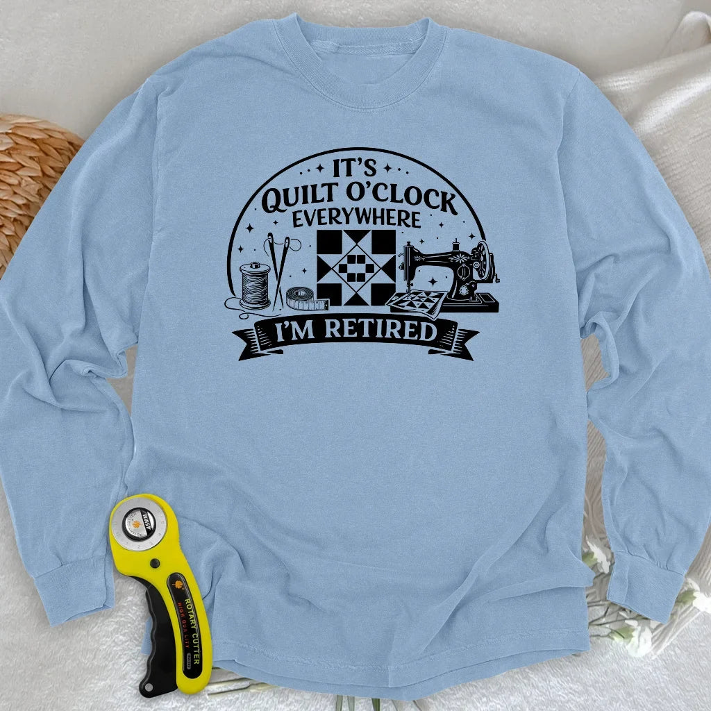 Retired Quilter Long Sleeve T-shirt