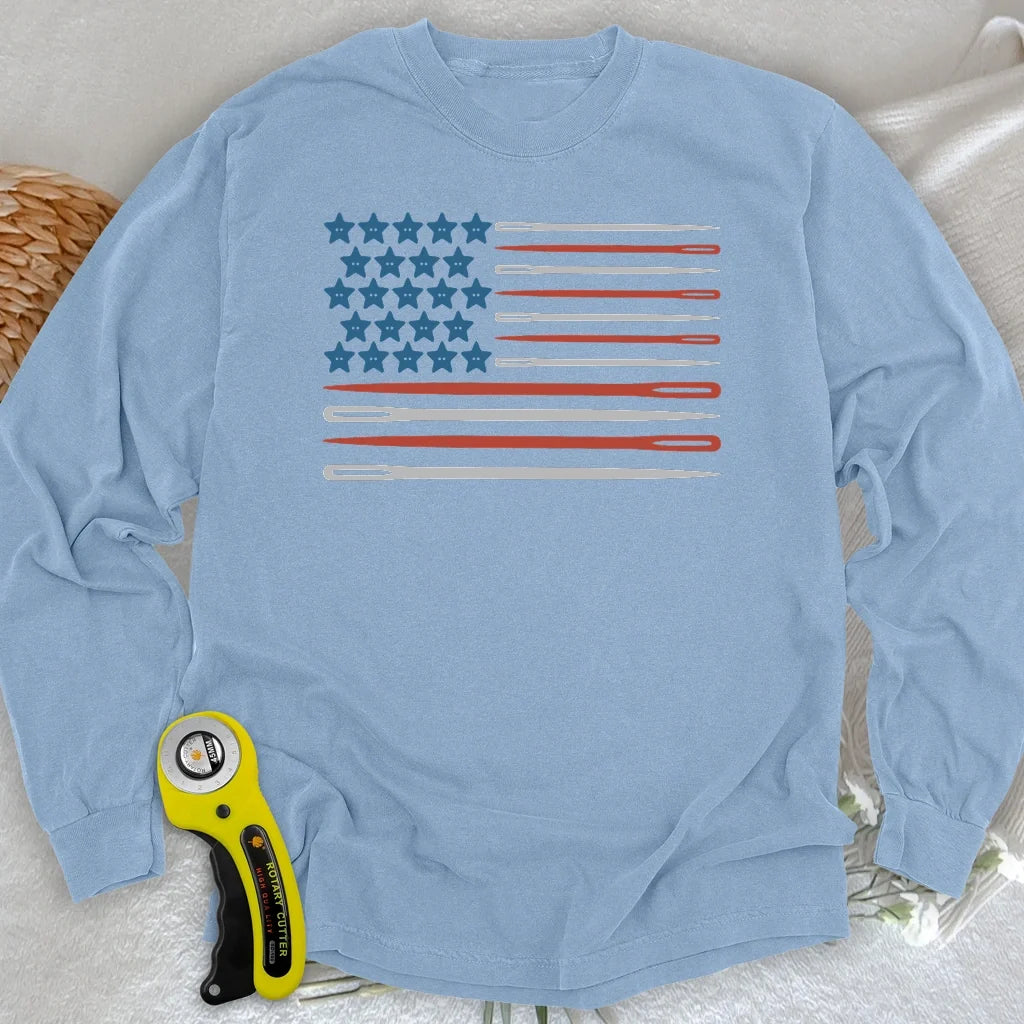 Sewing Flag Long Sleeve T-shirt