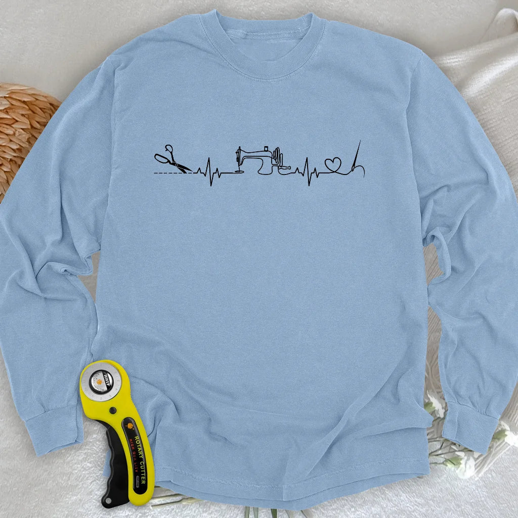 Sewing Heartbeat Long Sleeve T-shirt