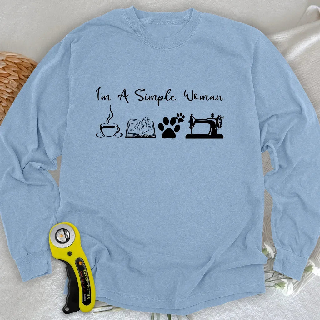 Sewing Woman Long Sleeve T-shirt