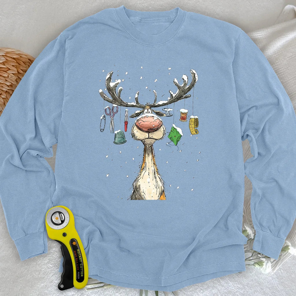 The Reindeer Quilter Long Sleeve T-shirt