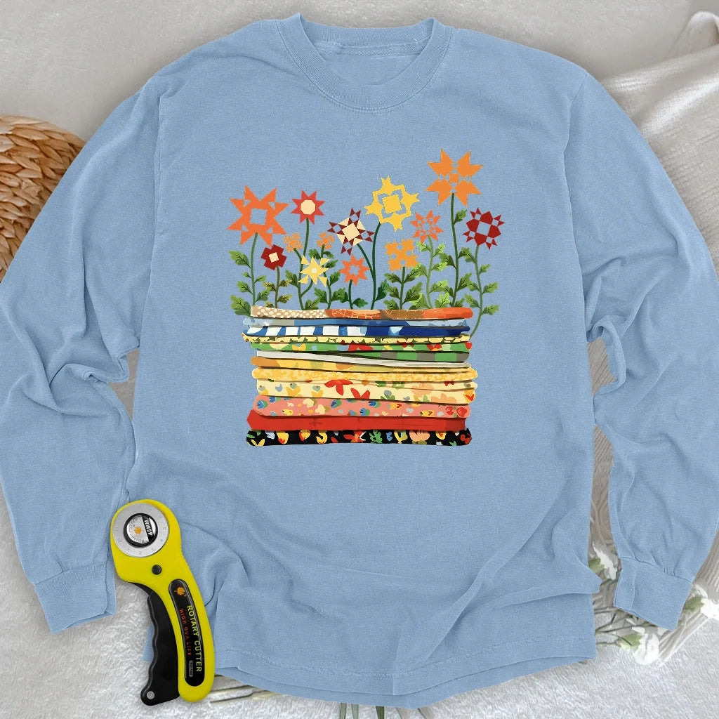 Where Quilts Bloom Long Sleeve T-shirt