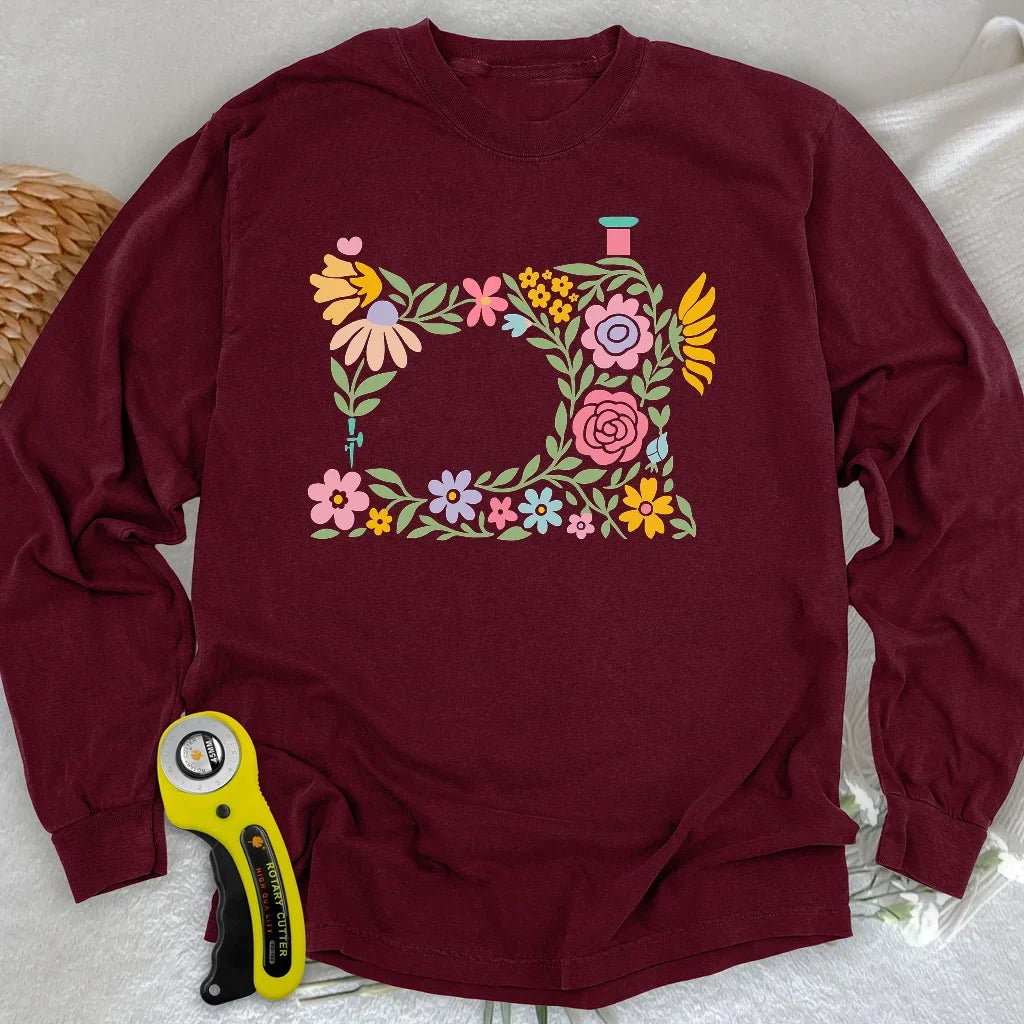 Abtract Flower Machine Long Sleeve T-shirt