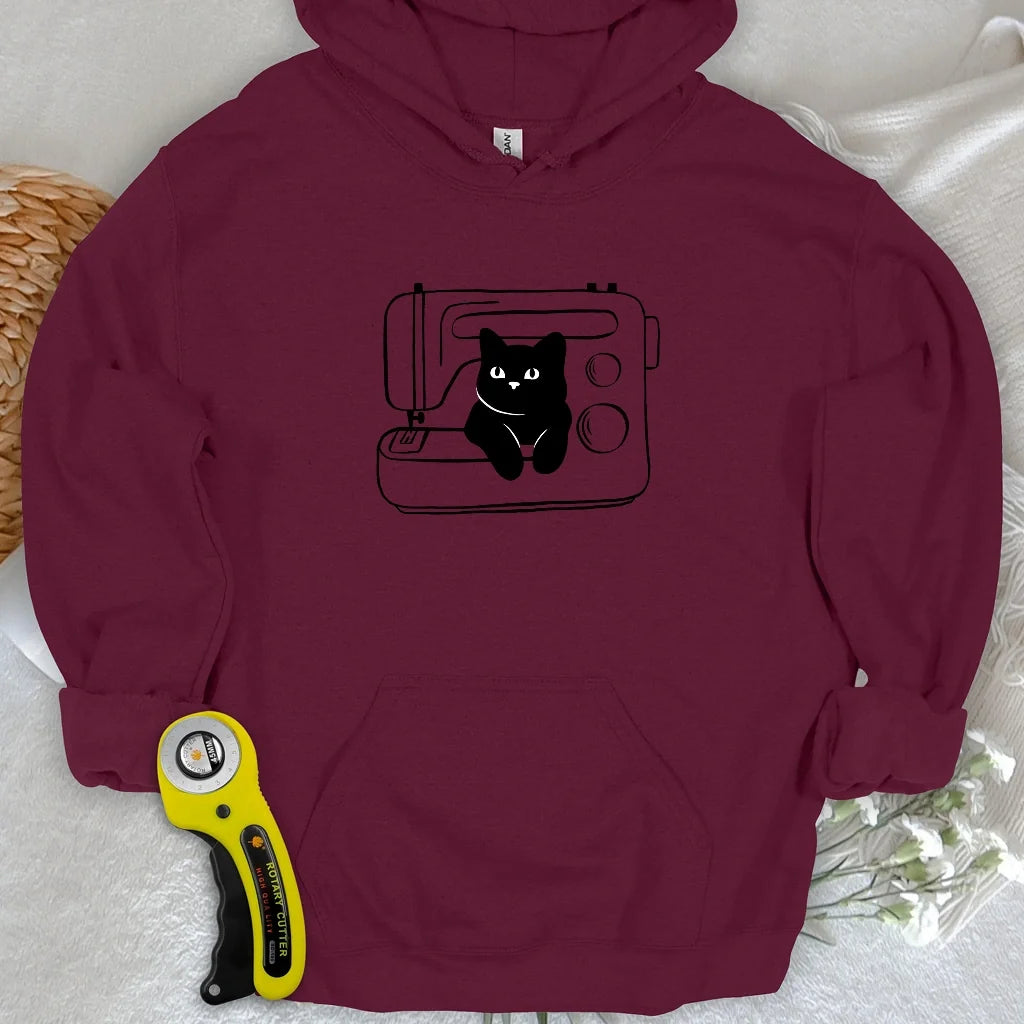 Black cat machine Hoodie