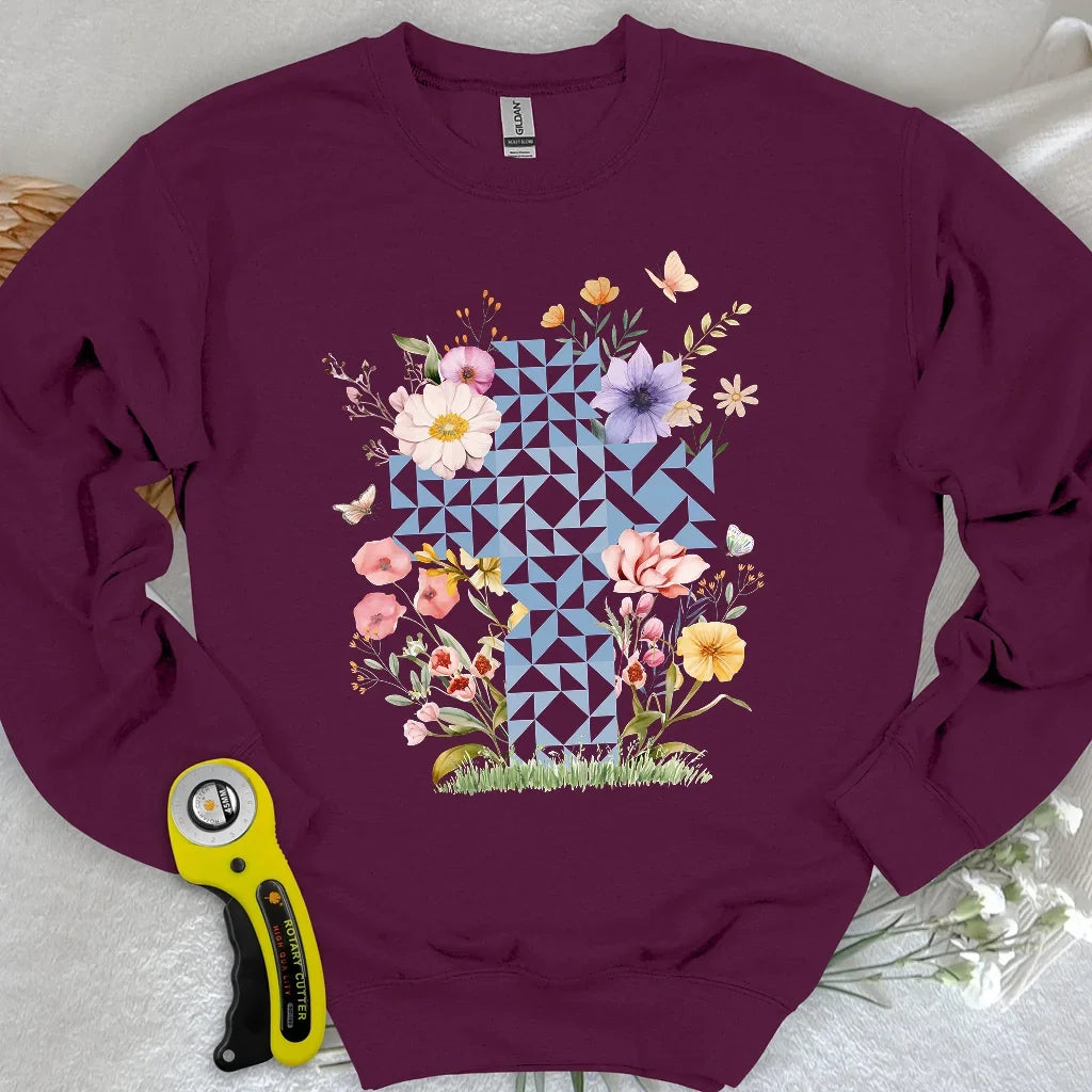 Floral Faith Quilt Sweatshirt
