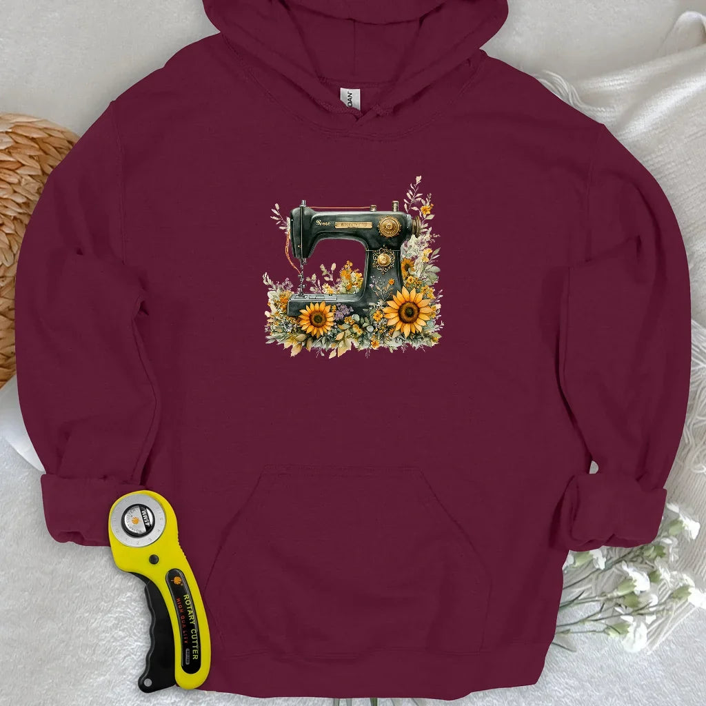 Floral Sewing Machine Hoodie