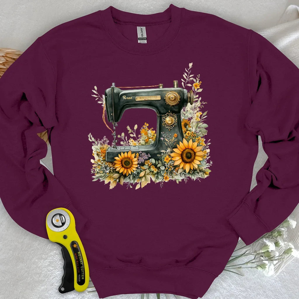 Floral Sewing Machine Sweatshirt