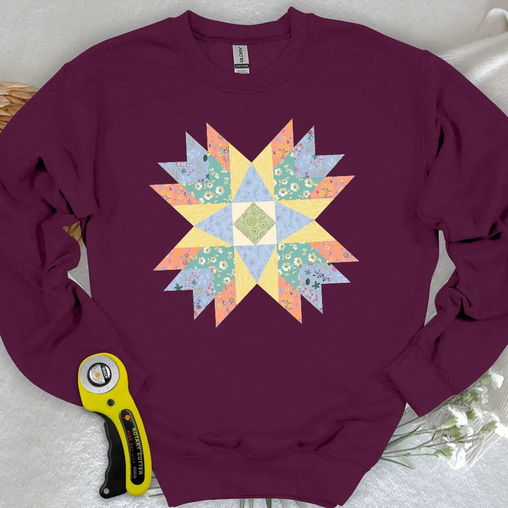 Floral Star Quilt Sweatshirt