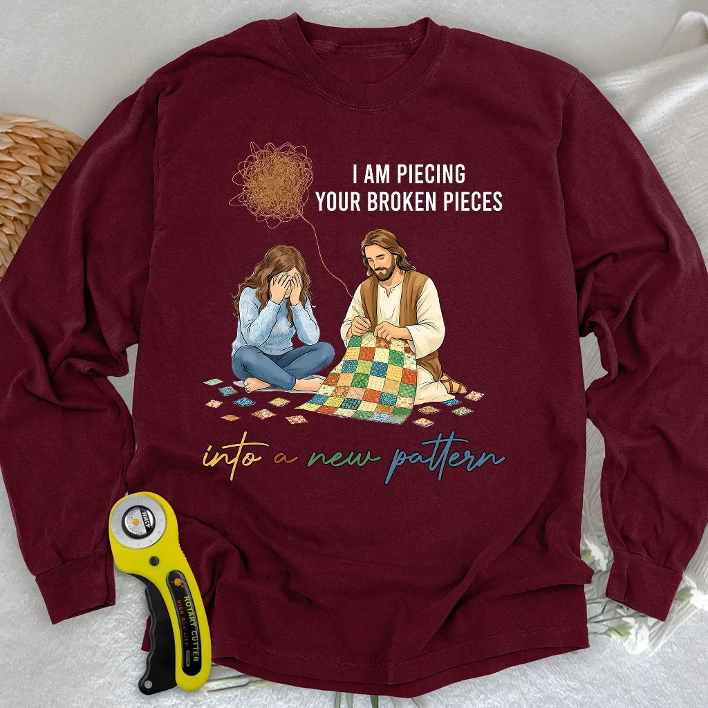 God Piecing Broken Pieces Long Sleeve T-shirt
