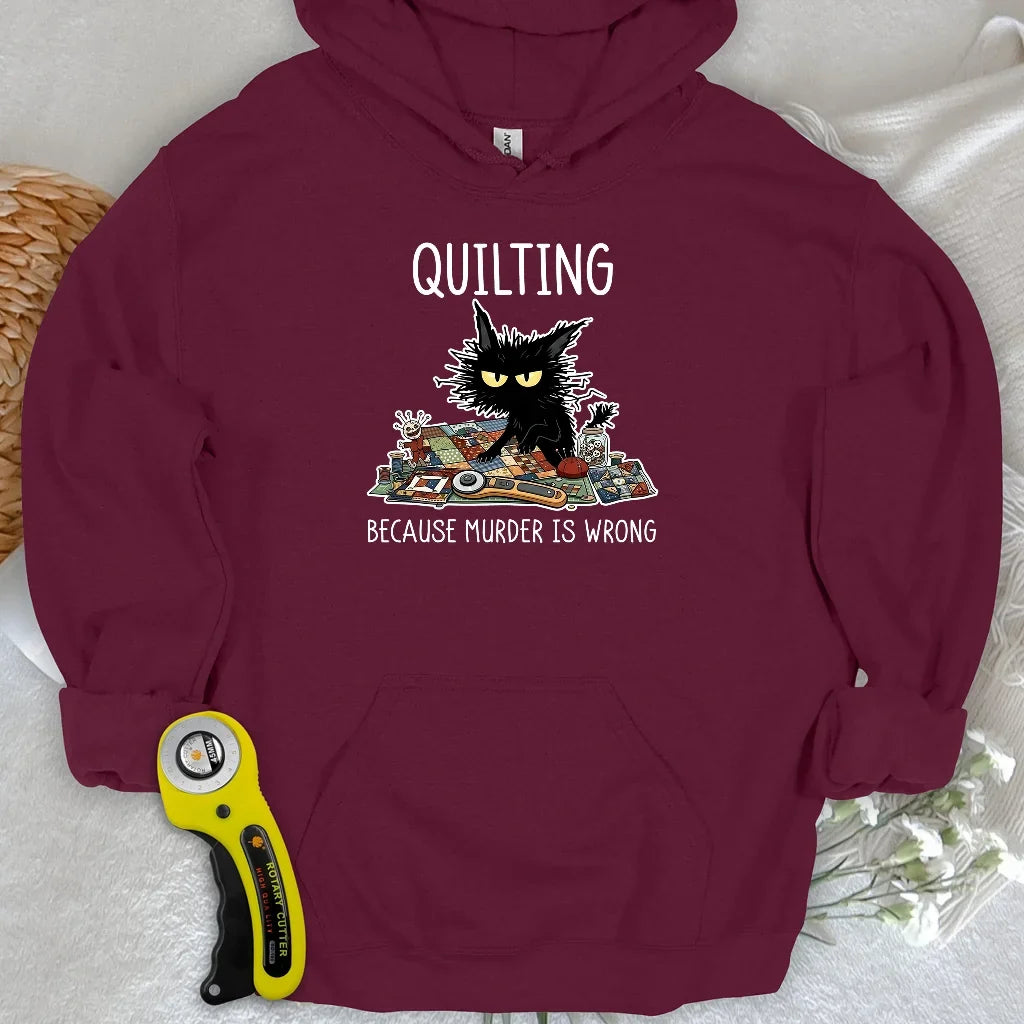 Grumpy Quilter Cat Hoodie
