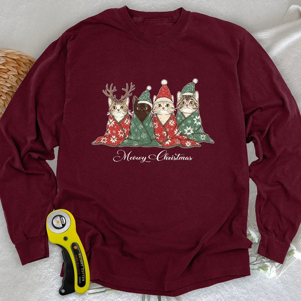 Meowy Christmas Long Sleeve T-shirt