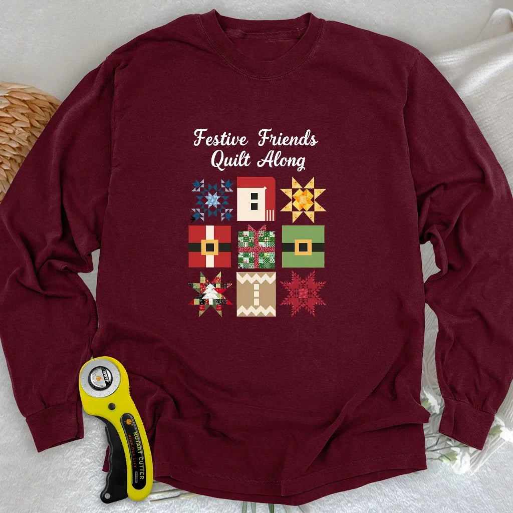 Merry Makers Quilt Long Sleeve T-shirt