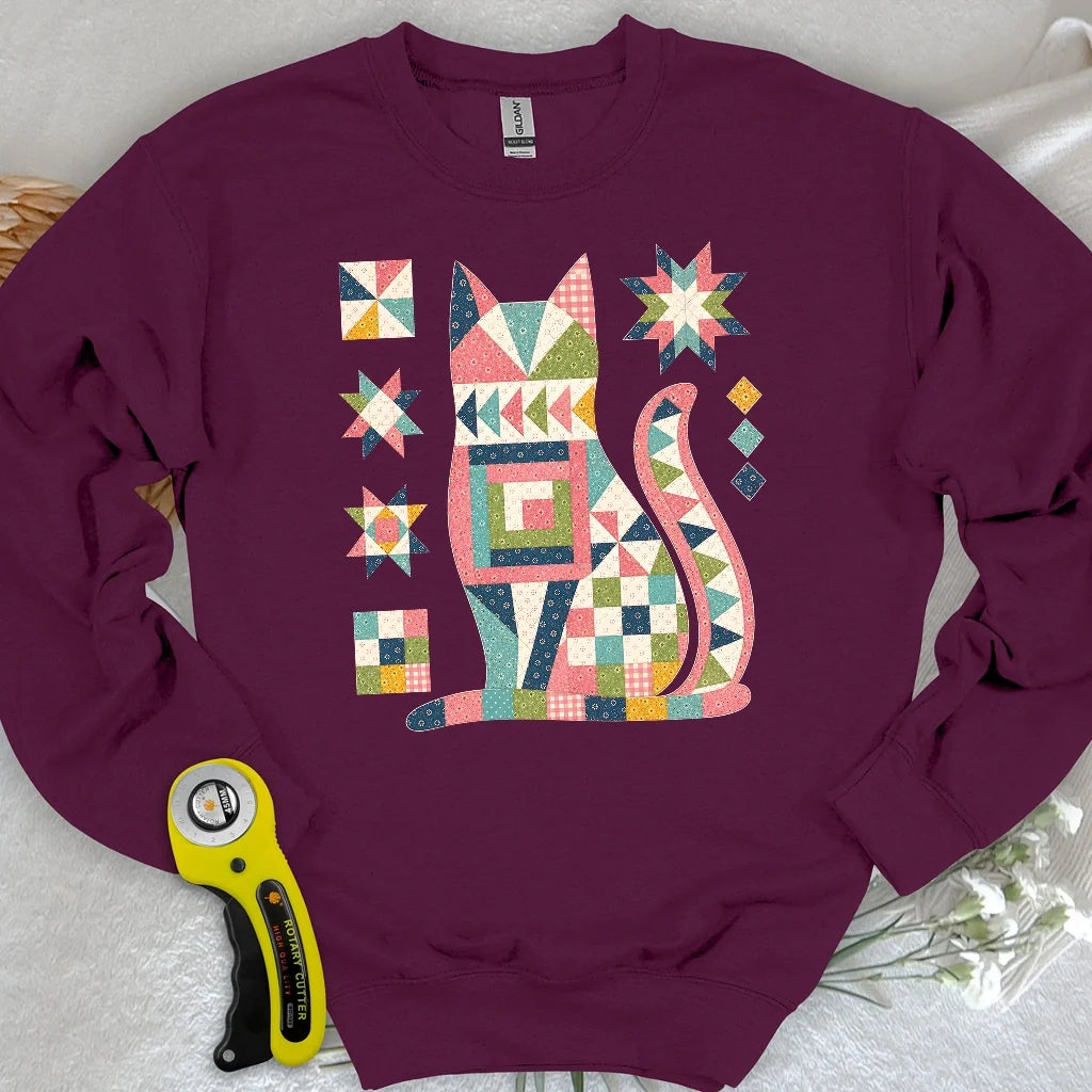 Patchwork Cat Sweatshirt
