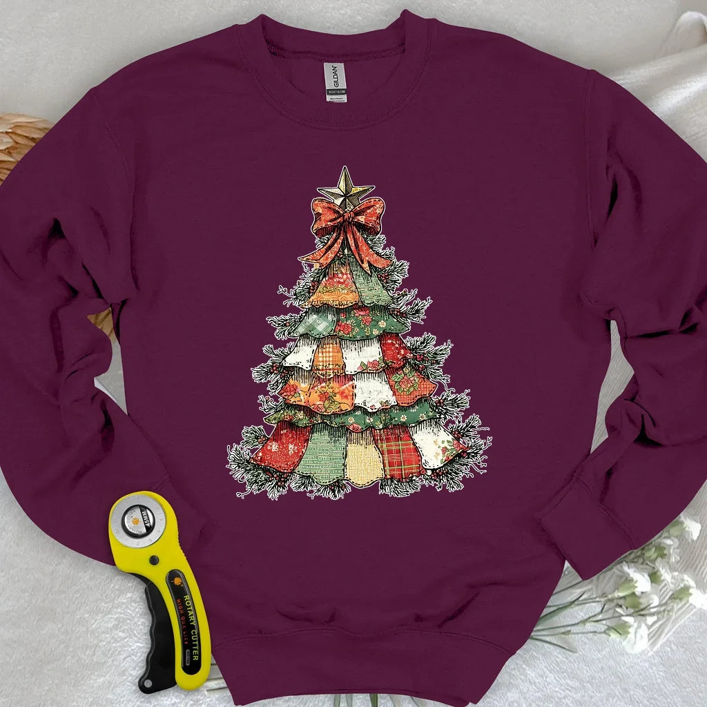 Patchwork Xmas Tree Sweatshirt
