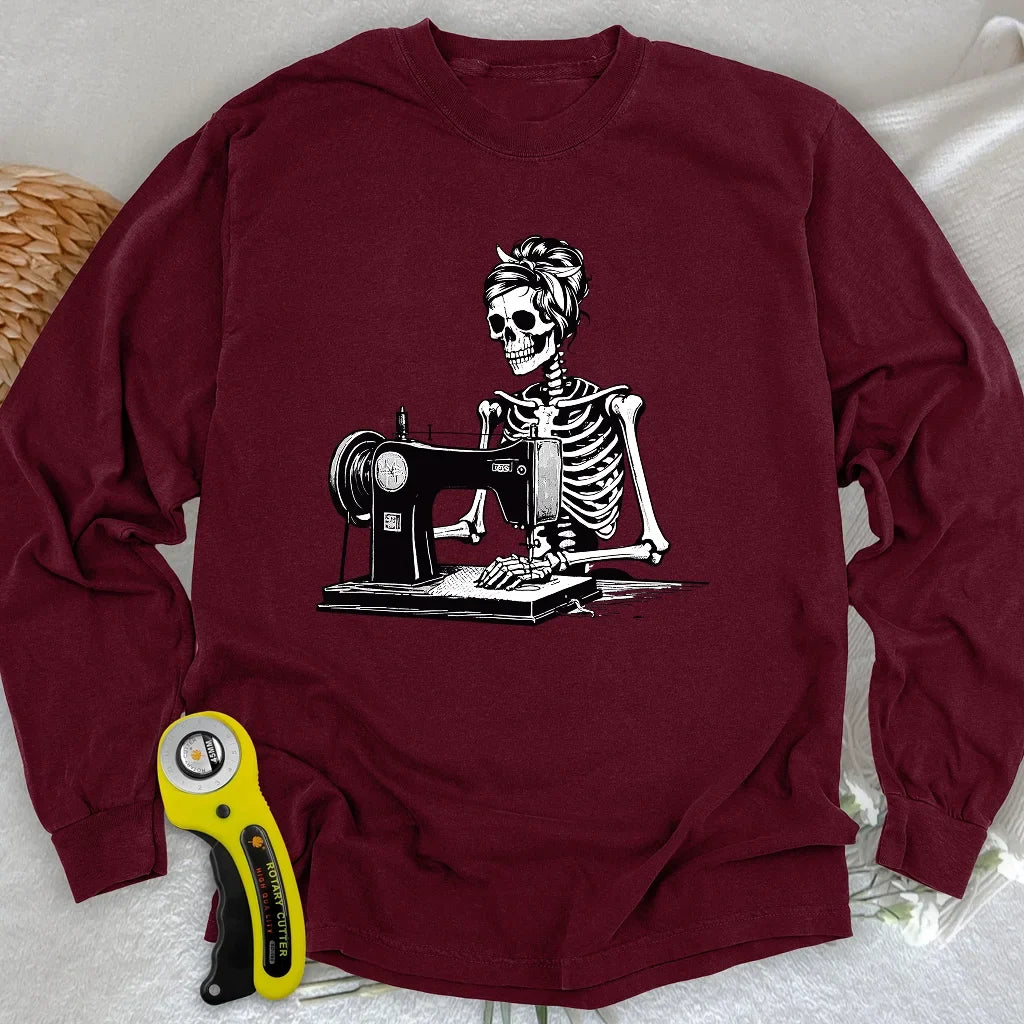 Quilting Skeleton Long Sleeve T-shirt