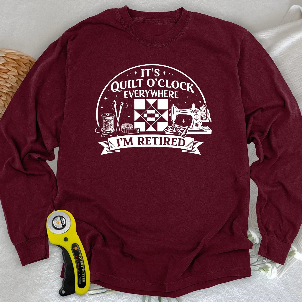 Retired Quilter Long Sleeve T-shirt