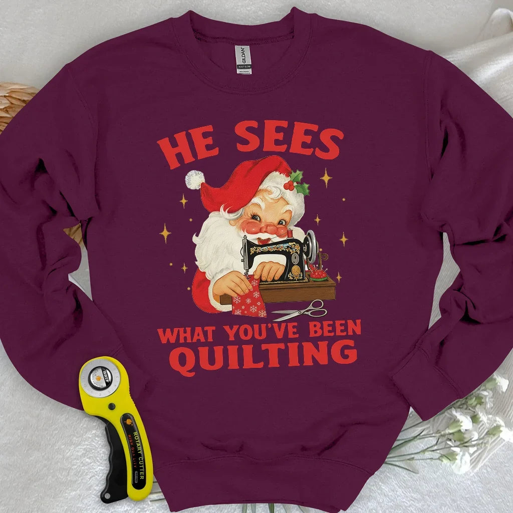 Santa Sees Sweatshirt