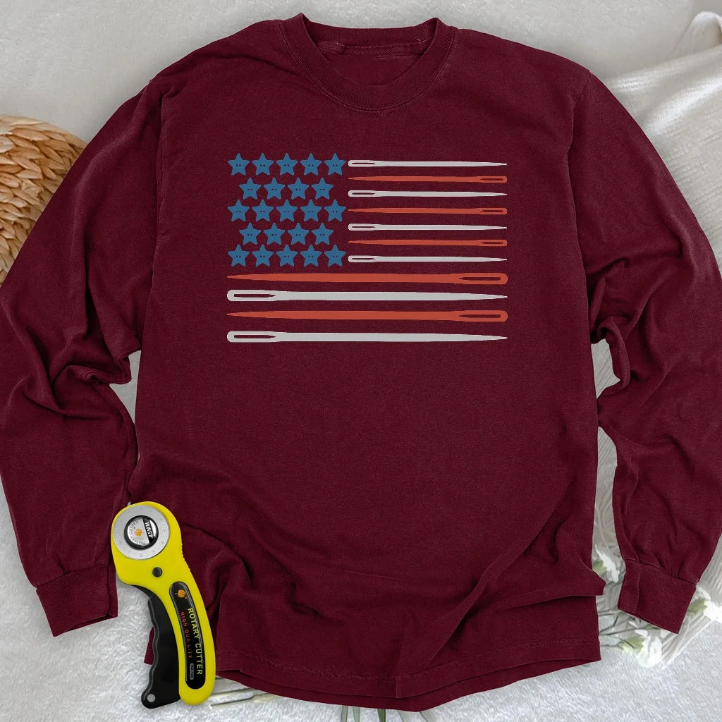 Sewing Flag Long Sleeve T-shirt