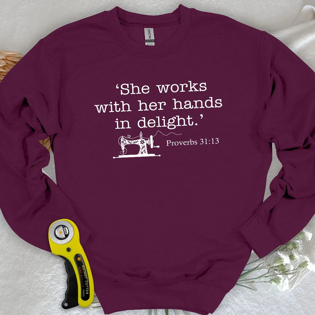 Sewing In Bible Sweatshirt