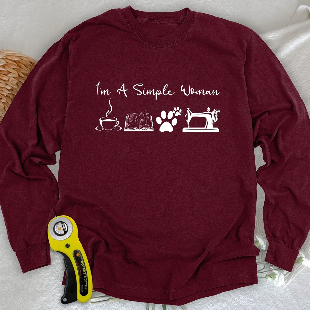 Sewing Woman Long Sleeve T-shirt