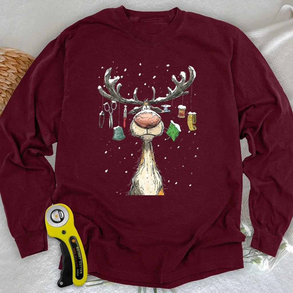 The Reindeer Quilter Long Sleeve T-shirt