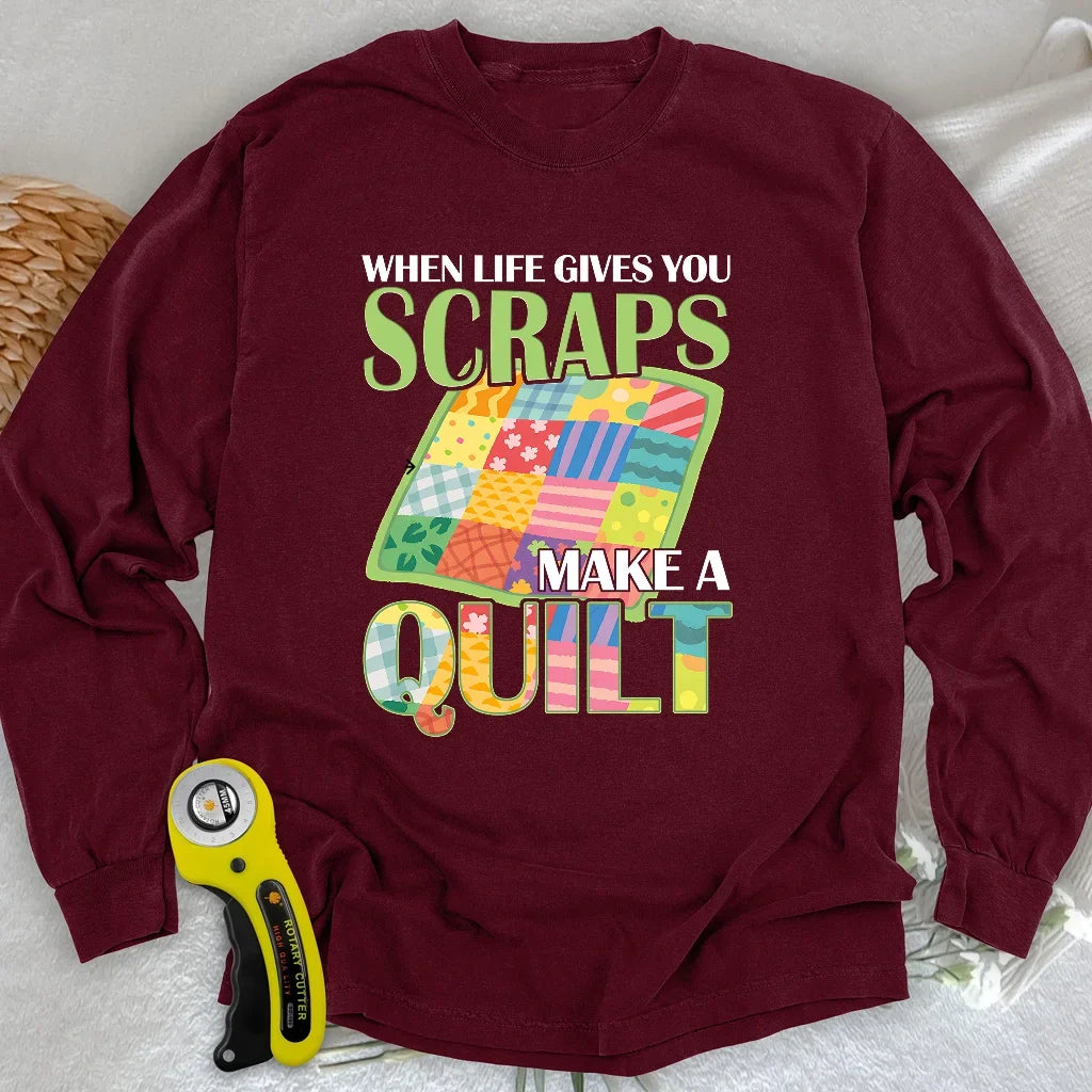 Turn Scraps To Quilt Long Sleeve T-shirt