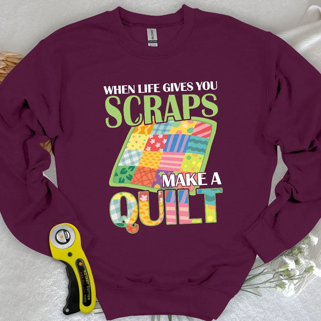 Turn Scraps To Quilt Sweatshirt