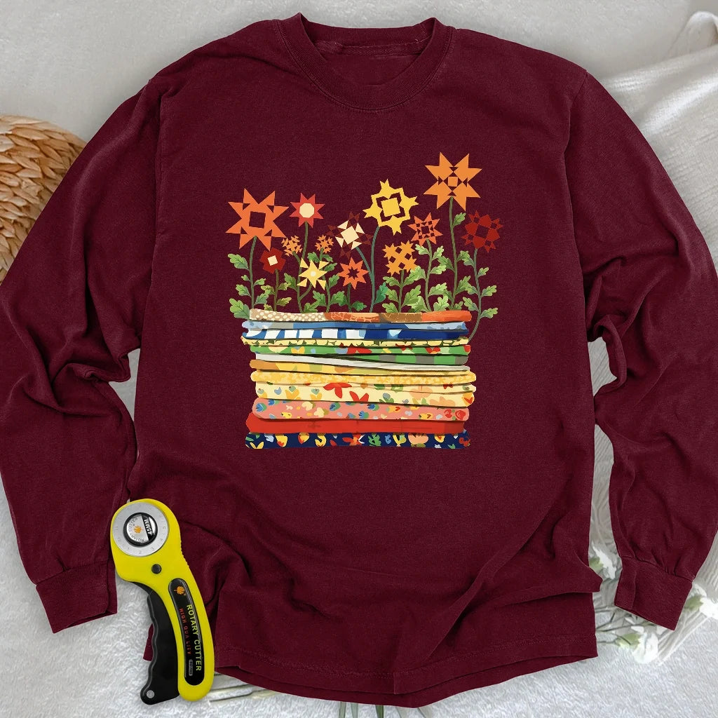 Where Quilts Bloom Long Sleeve T-shirt