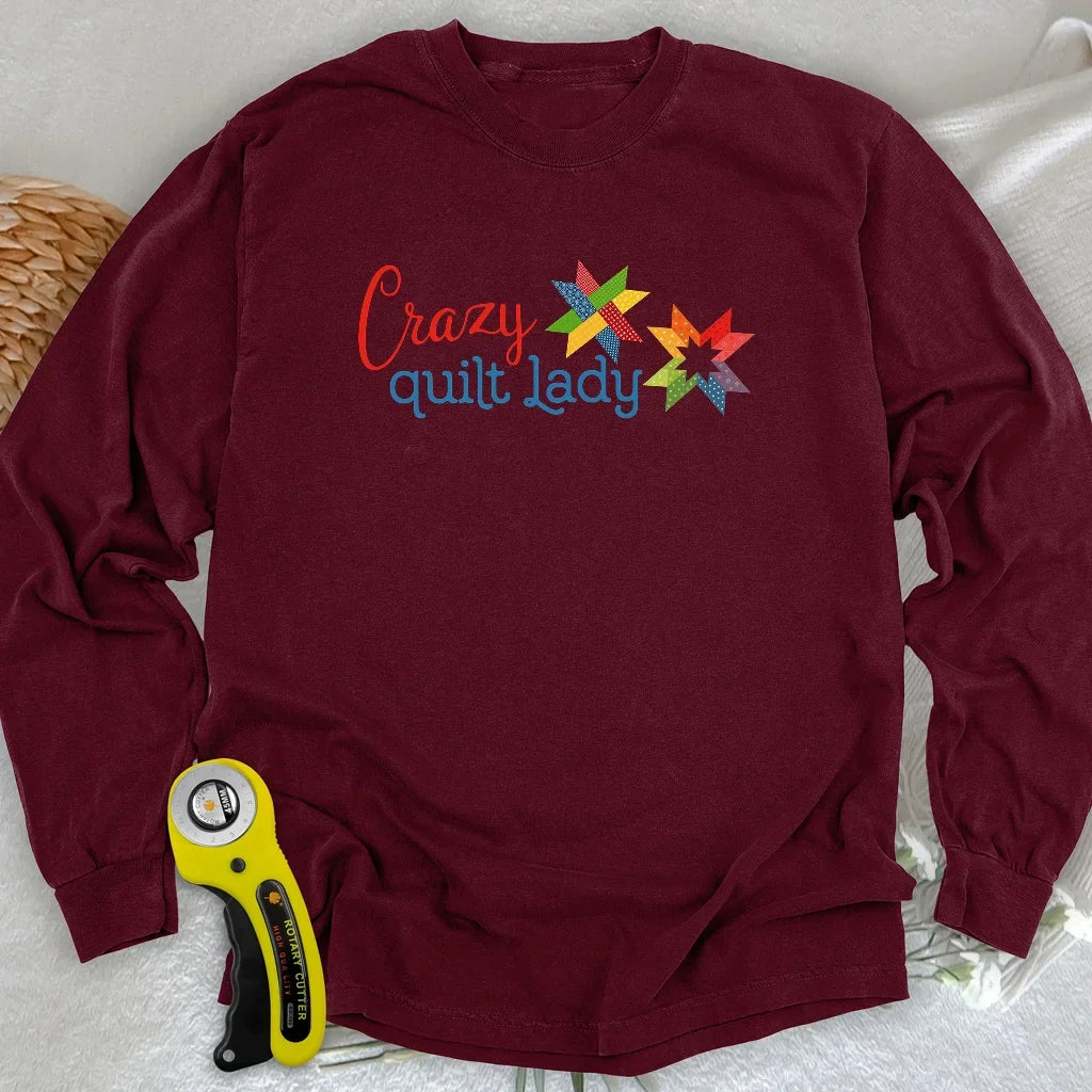 Crazy quilt lady Long Sleeve T-shirt