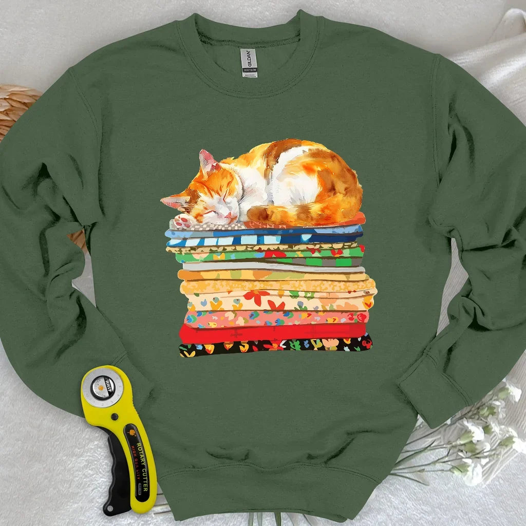 Cat And Fabric Sweatshirt