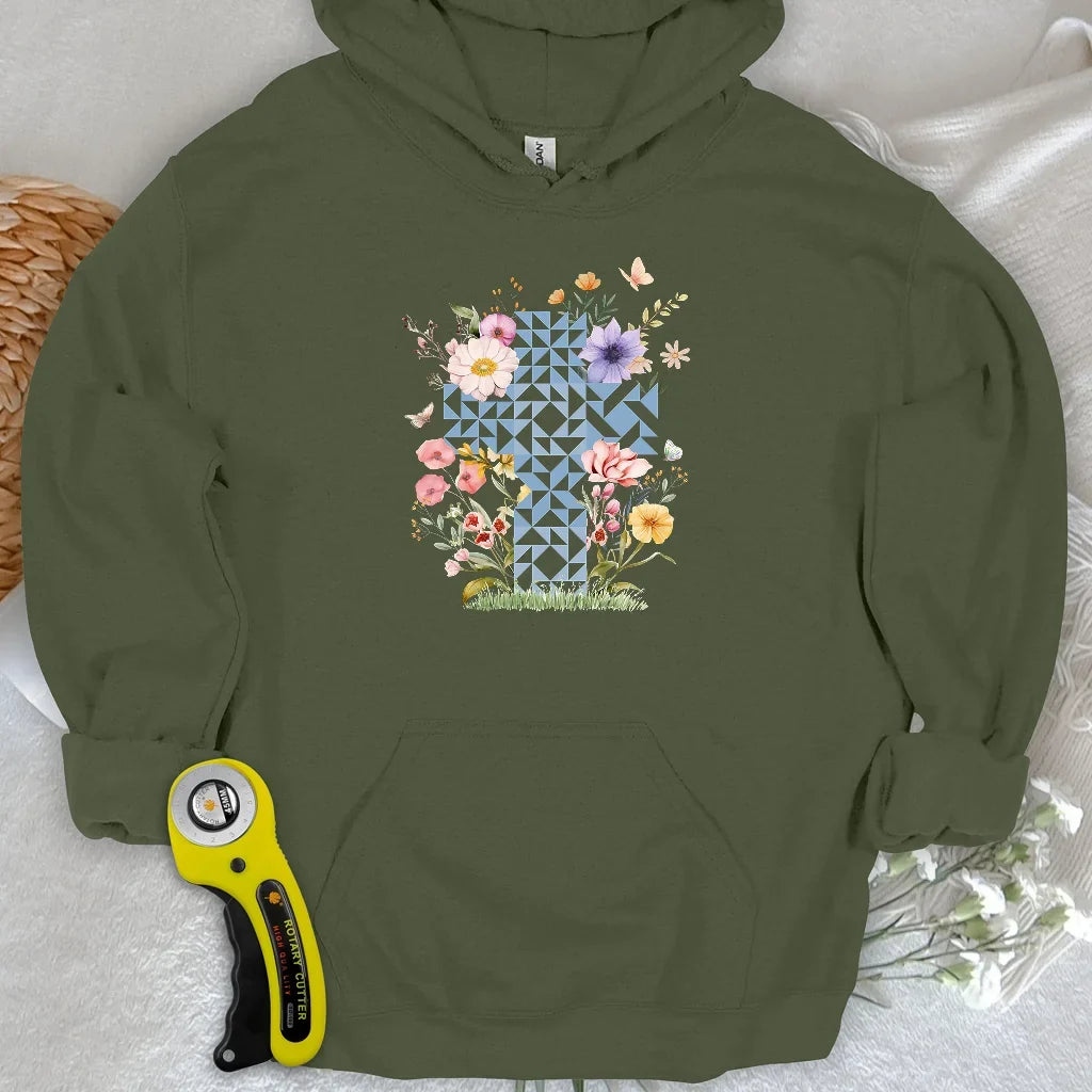 Floral Faith Quilt Hoodie