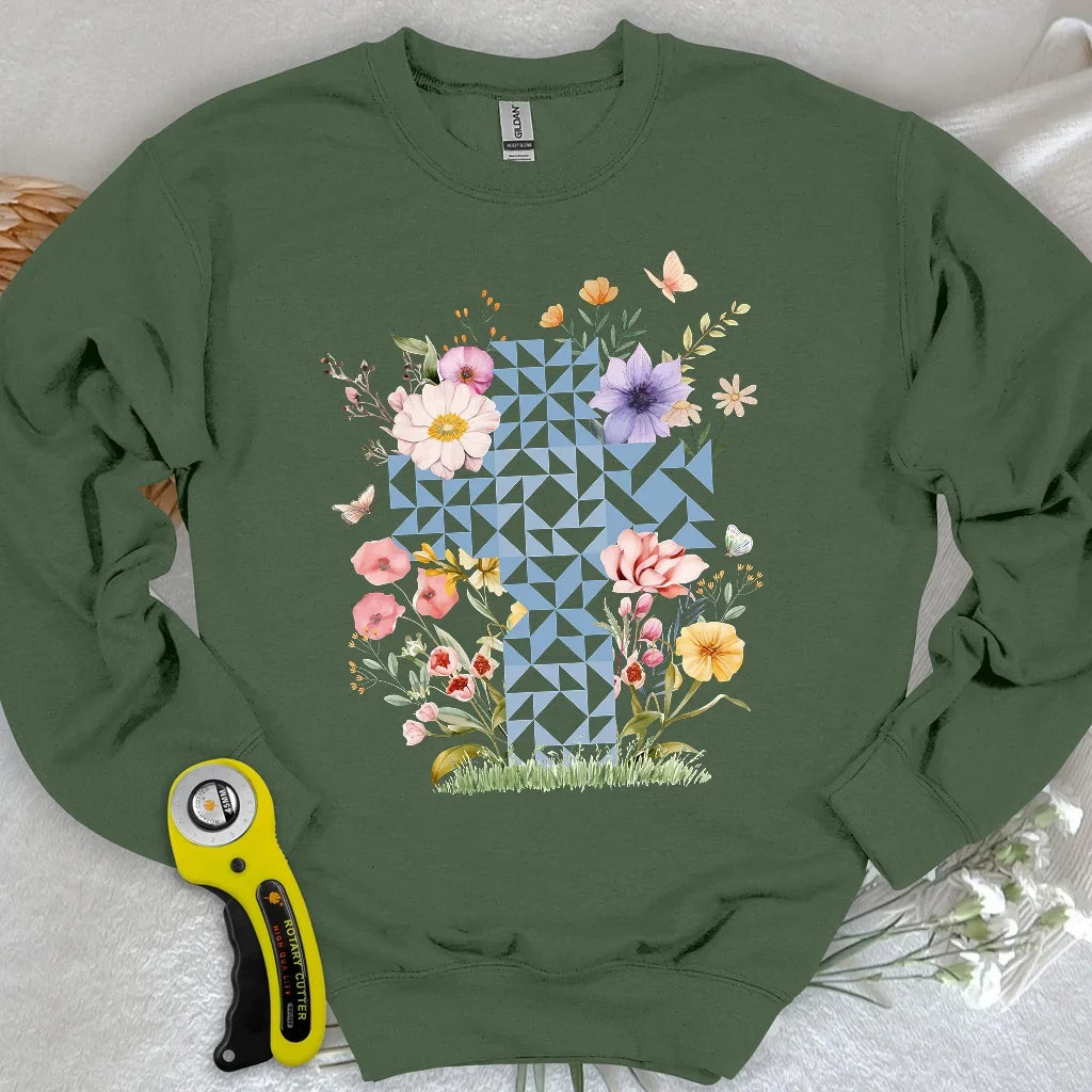 Floral Faith Quilt Sweatshirt
