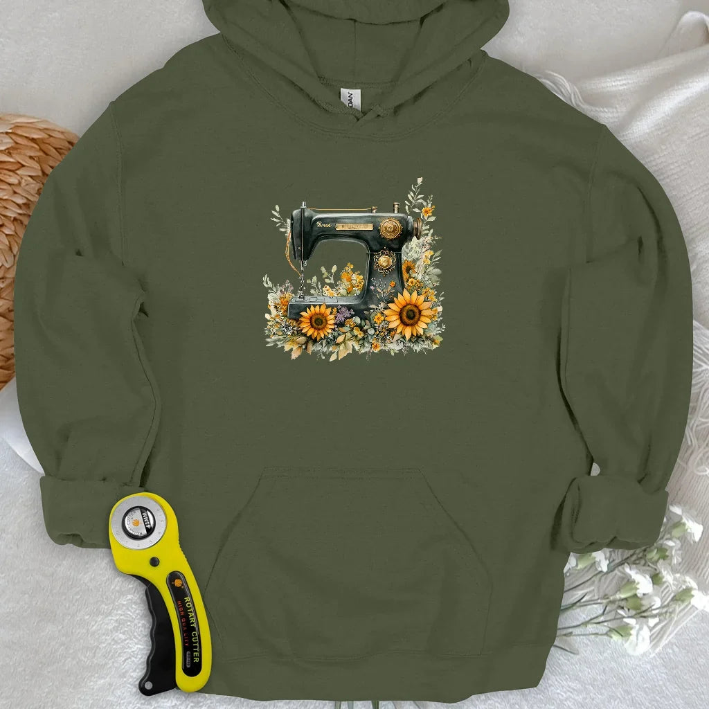 Floral Sewing Machine Hoodie