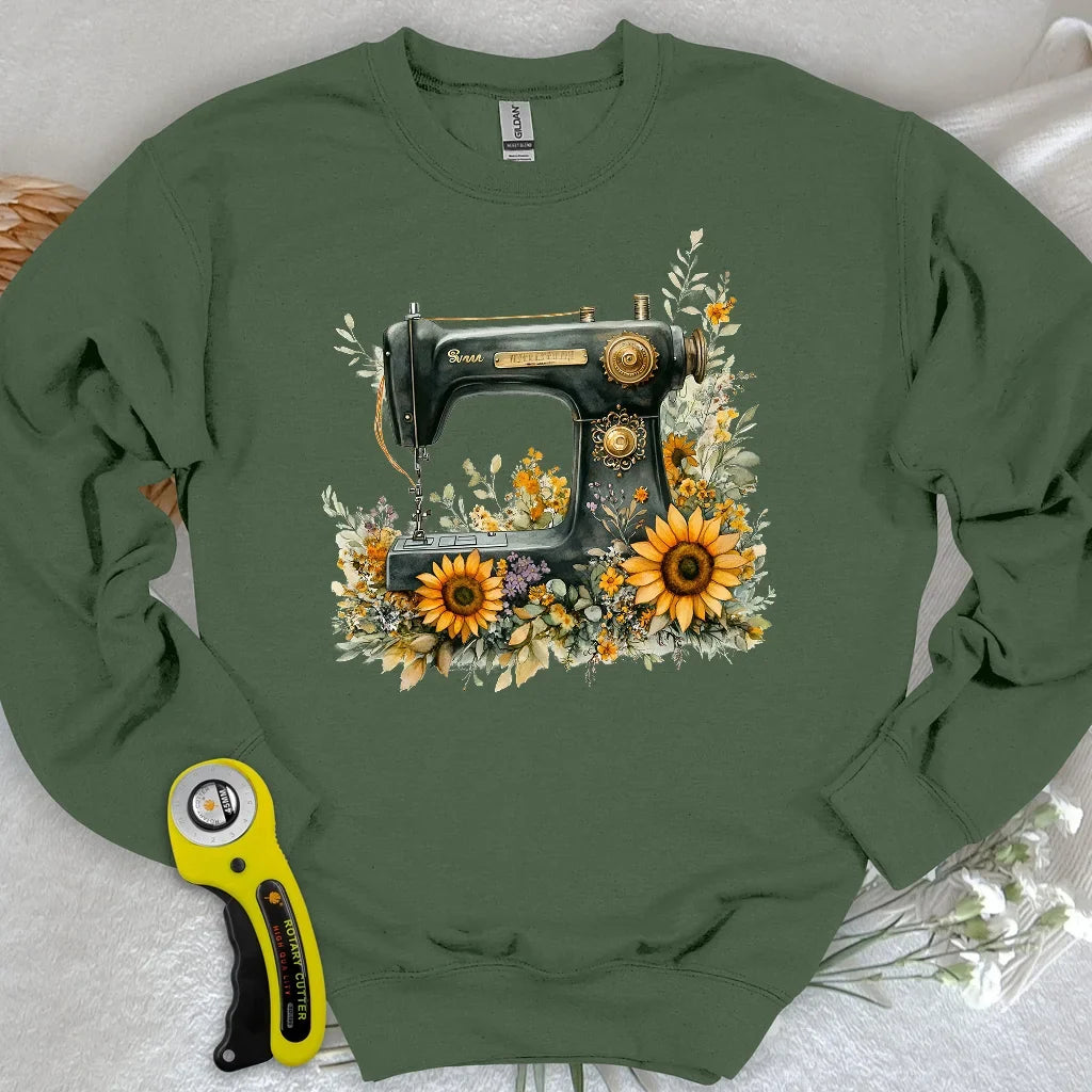 Floral Sewing Machine Sweatshirt
