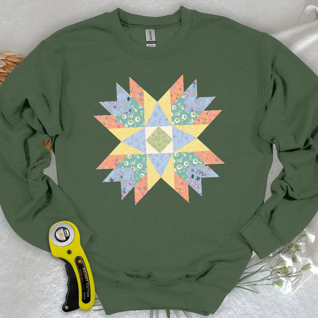 Floral Star Quilt Sweatshirt