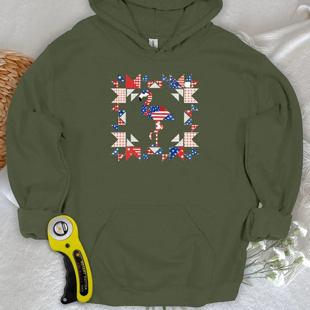 Liberty Flamingo Patchwork Hoodie