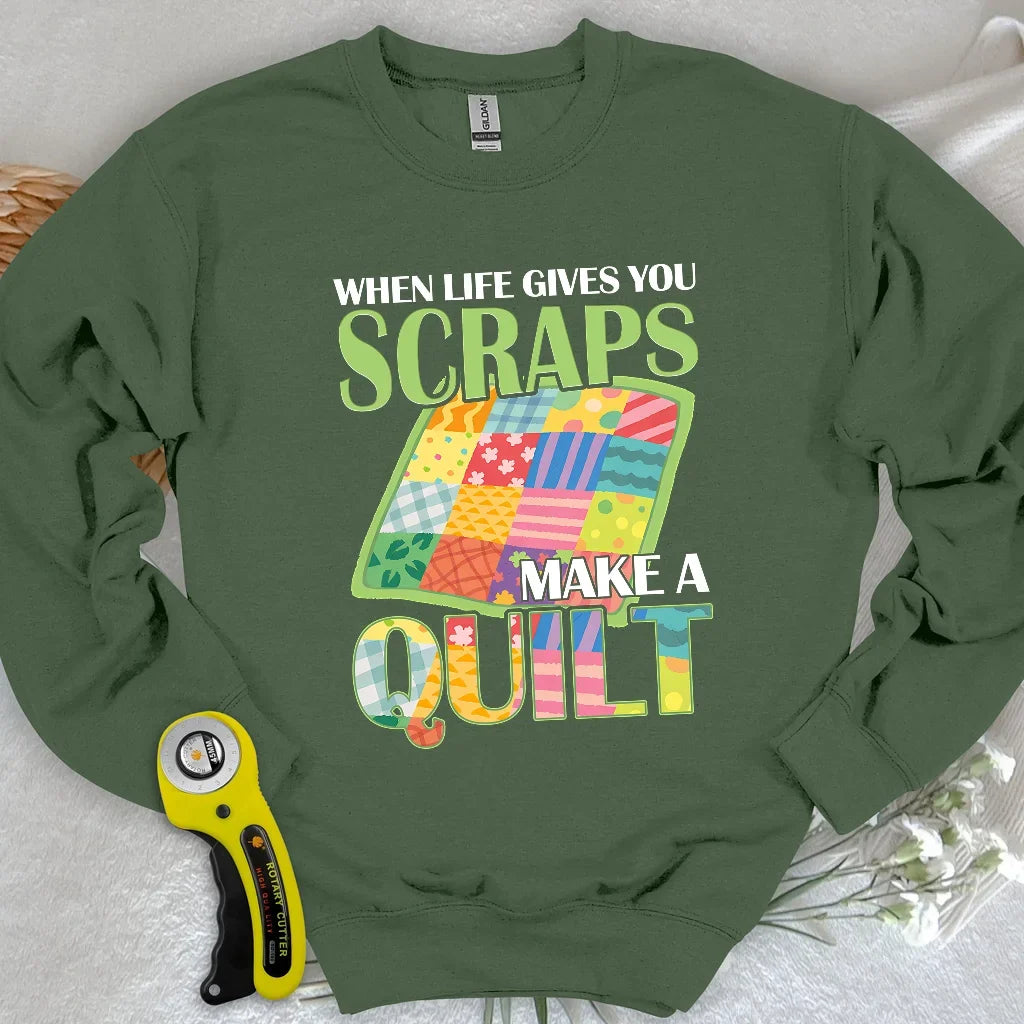 Turn Scraps To Quilt Sweatshirt