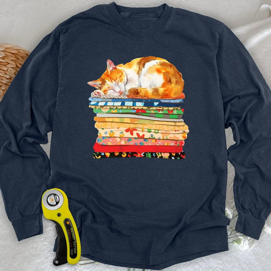 Cat And Fabric Long Sleeve T-shirt