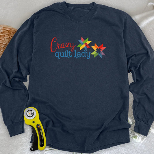 Crazy quilt lady Long Sleeve T-shirt