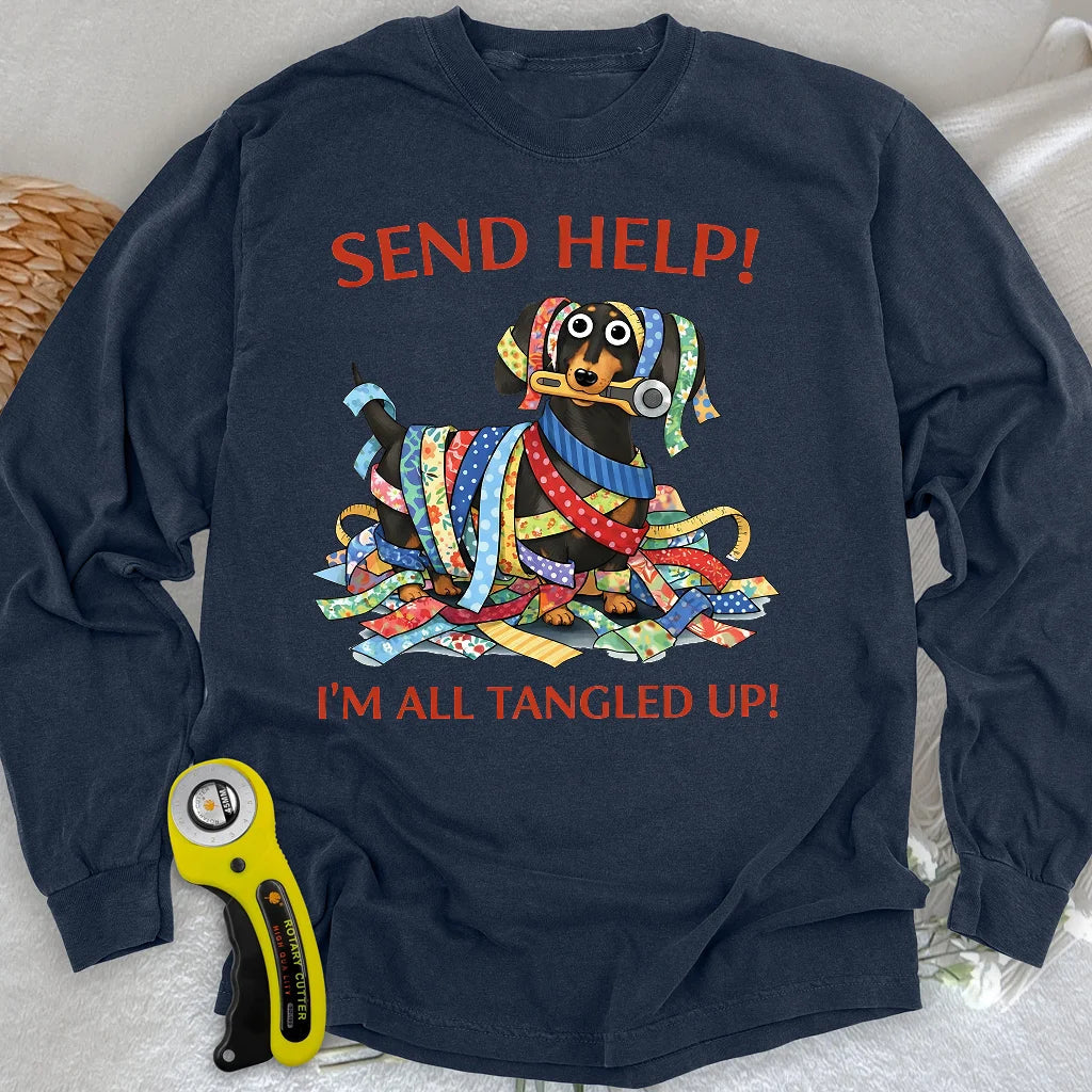 Fabric Strip Mess Long Sleeve T-shirt