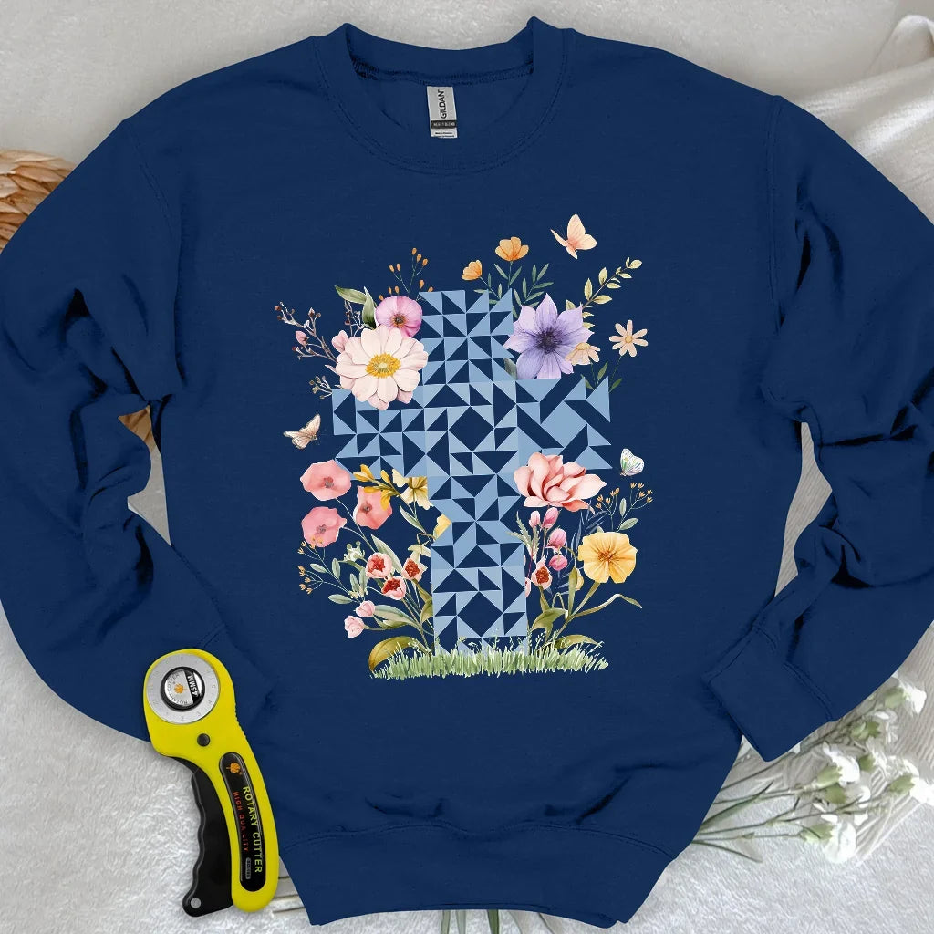 Floral Faith Quilt Sweatshirt