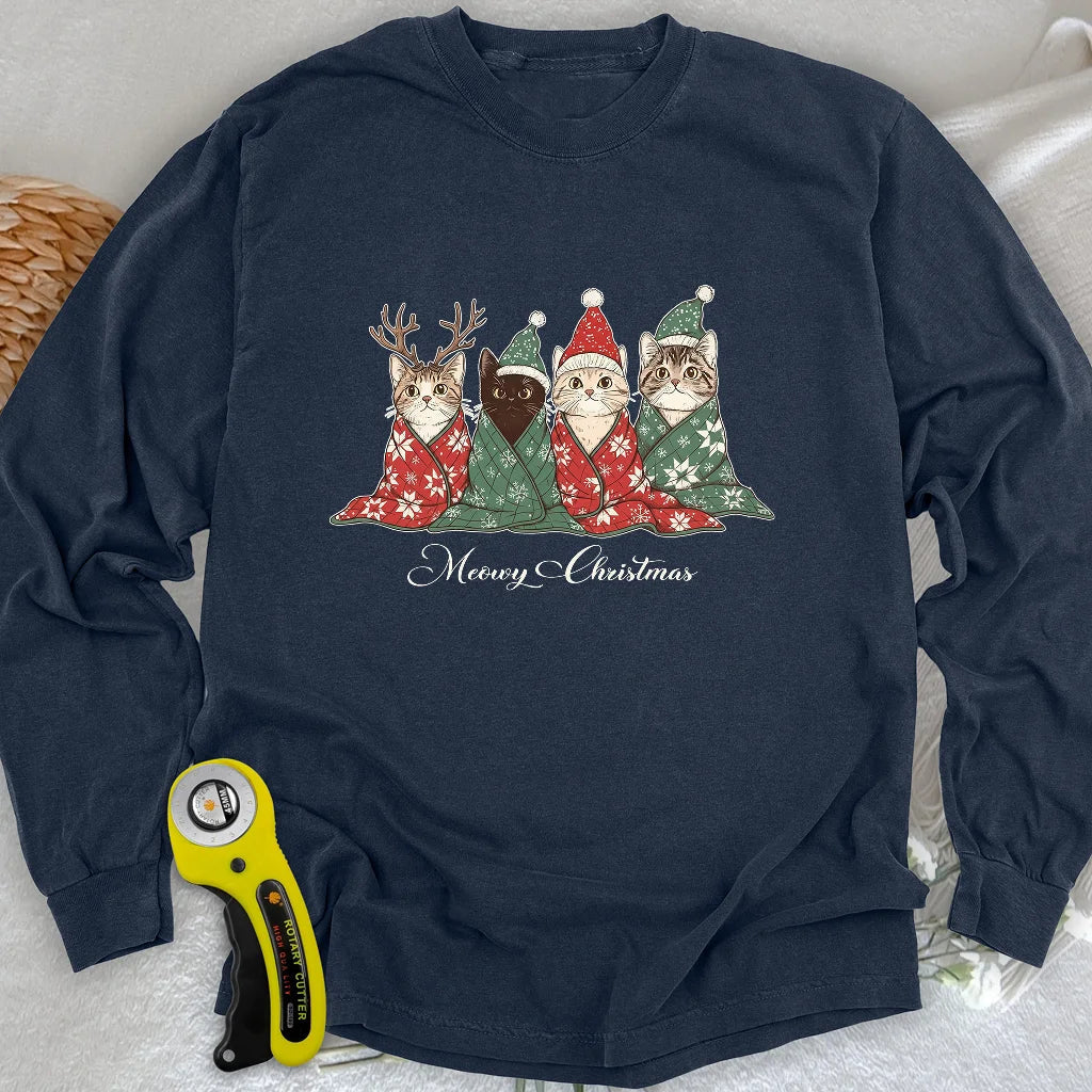 Meowy Christmas Long Sleeve T-shirt