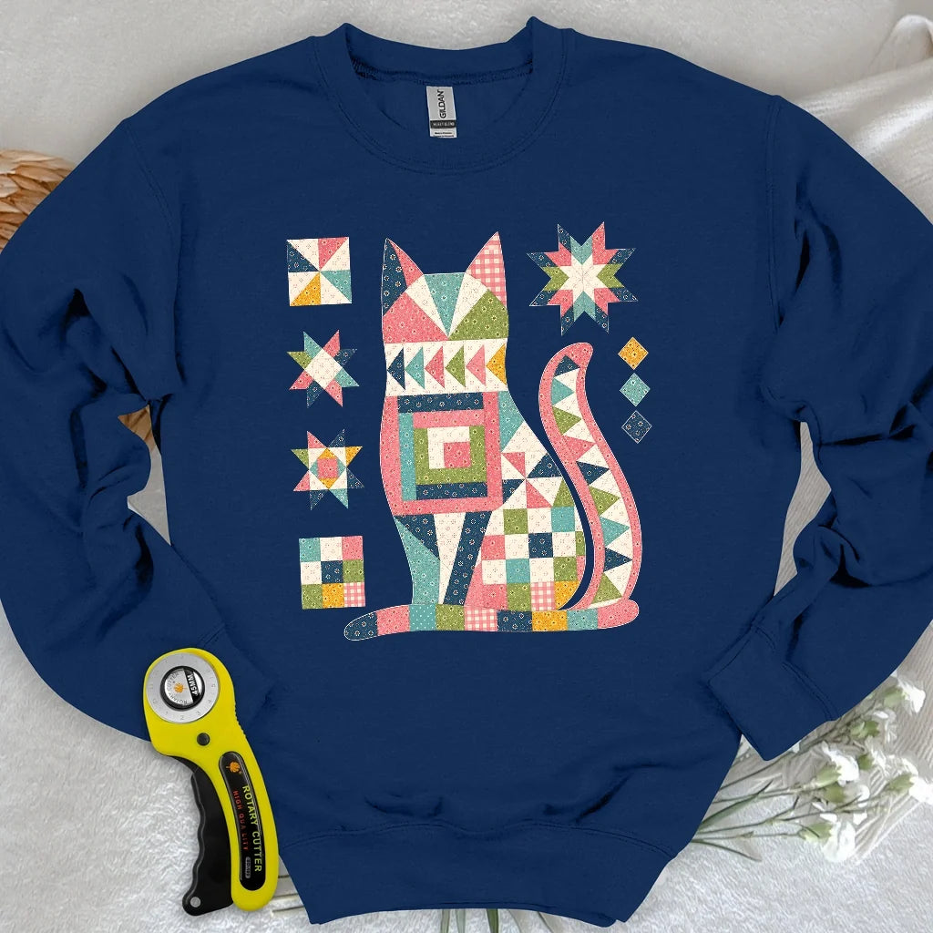 Patchwork Cat Sweatshirt