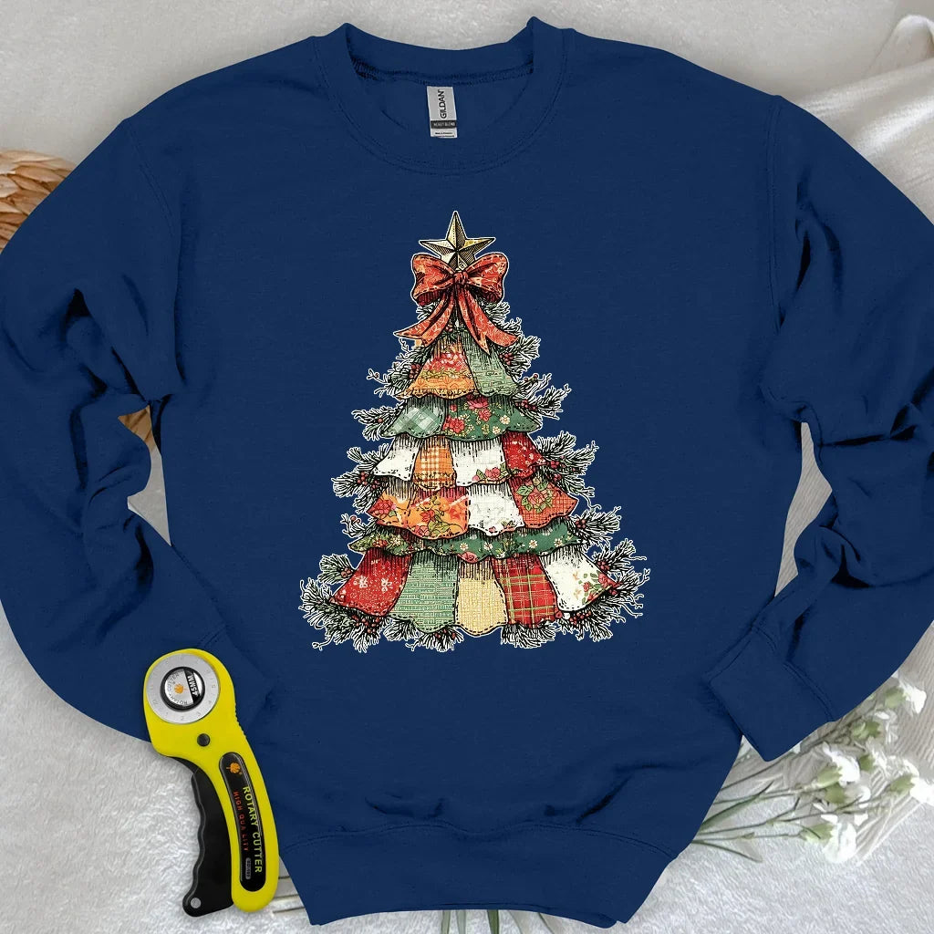 Patchwork Xmas Tree Sweatshirt