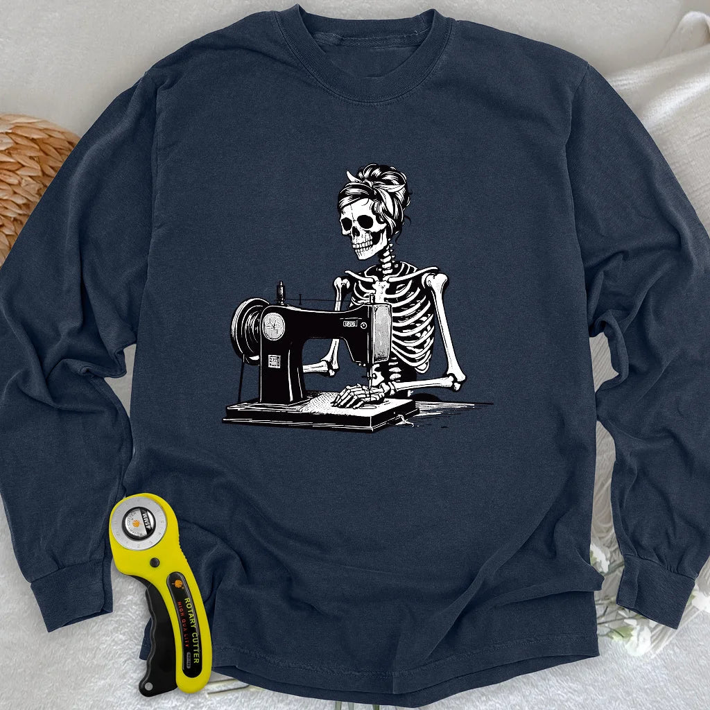 Quilting Skeleton Long Sleeve T-shirt
