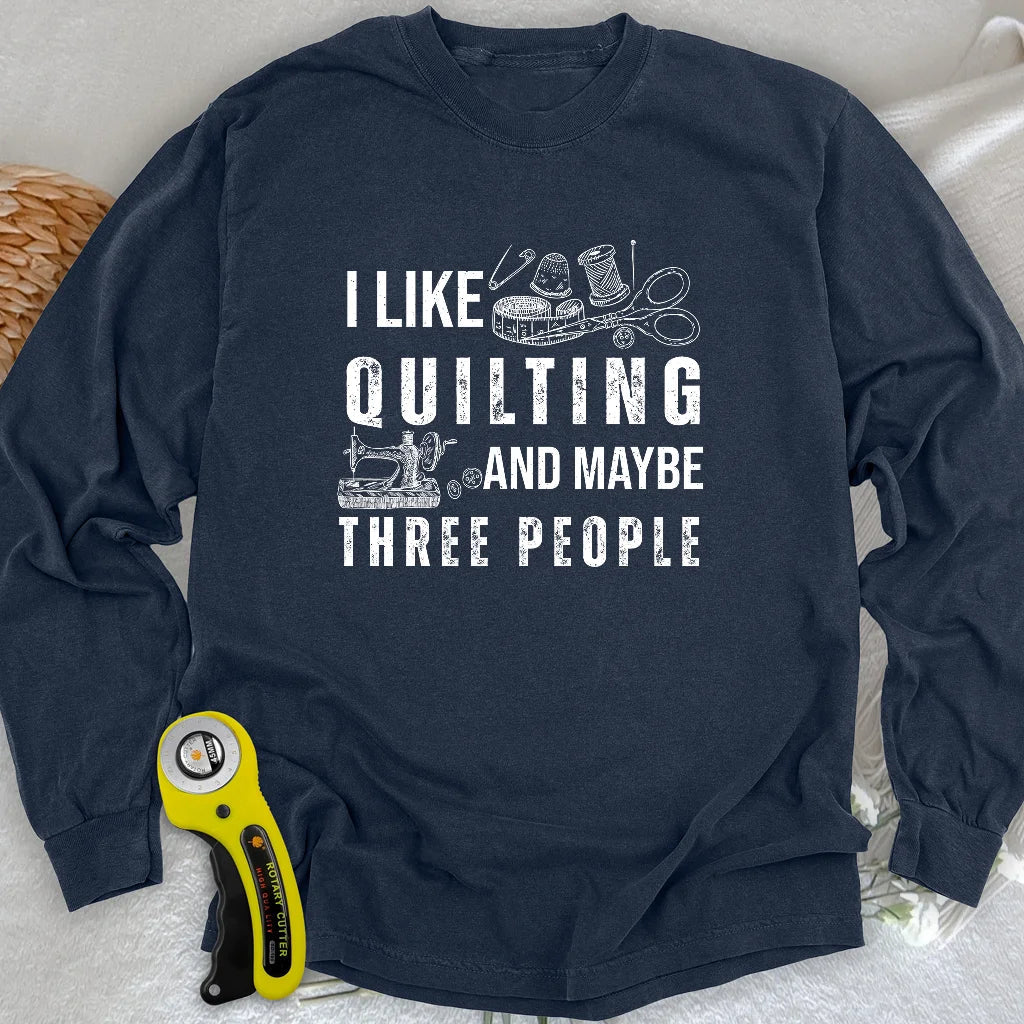 Quilting & 3 People Long Sleeve T-shirt