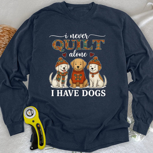 Quilting with Paws Long Sleeve T-shirt