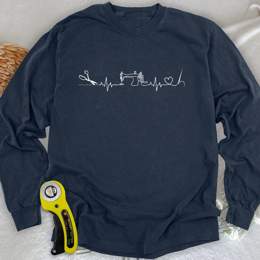 Sewing Heartbeat Long Sleeve T-shirt