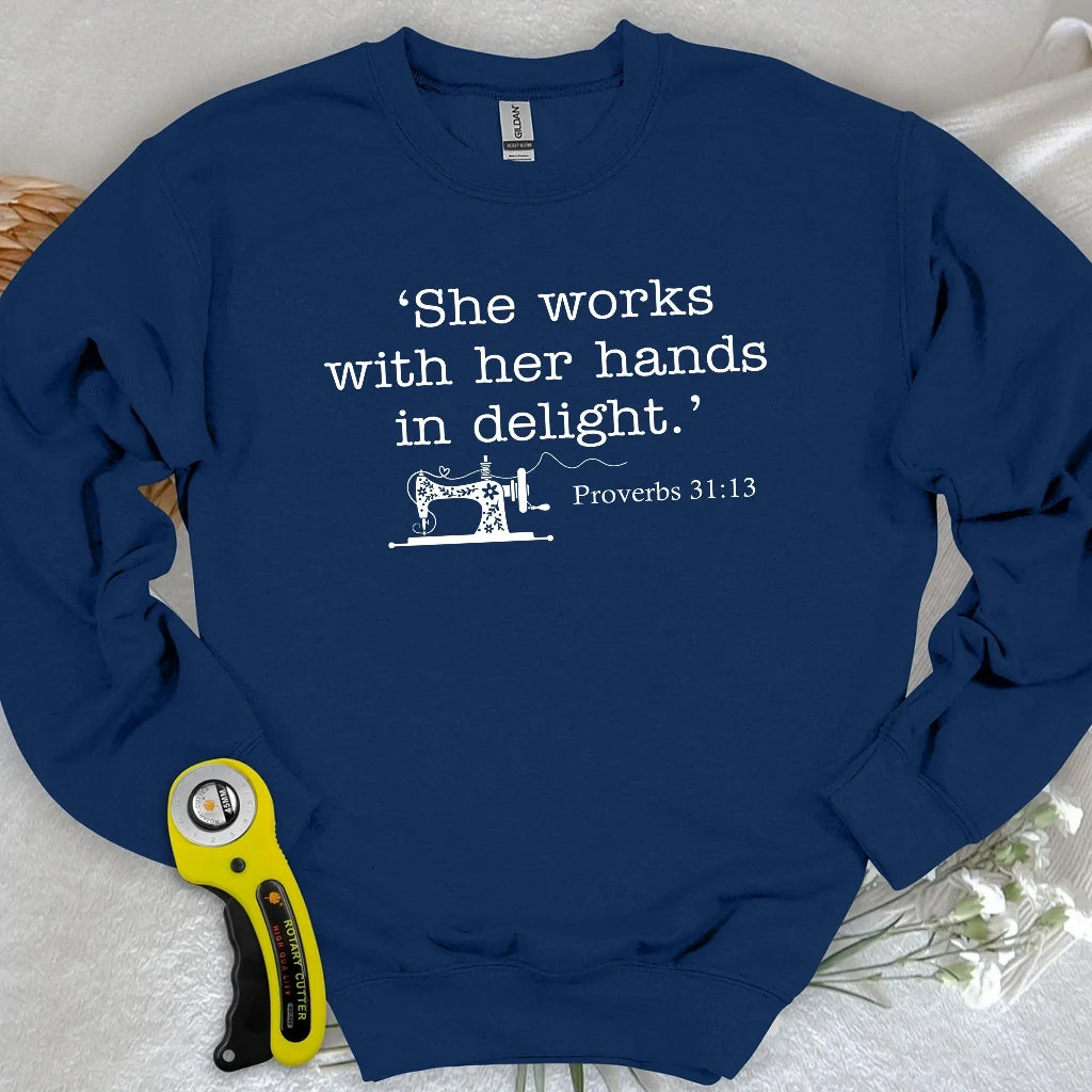 Sewing In Bible Sweatshirt