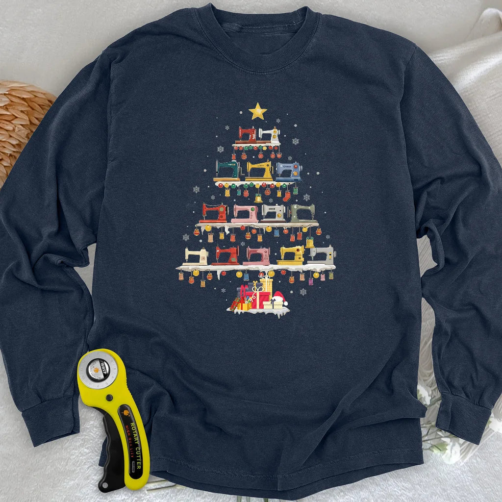 Sewing Machine Tree Long Sleeve T-shirt